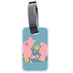 Coins Pink Coins Piggy Bank Dollars Money Tubes Luggage Tags (two Sides)