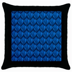 Blue Dragon Snakeskin Skin Snake Wave Chefron Throw Pillow Case (black) by Mariart