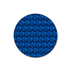 Blue Dragon Snakeskin Skin Snake Wave Chefron Rubber Coaster (round) 