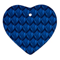 Blue Dragon Snakeskin Skin Snake Wave Chefron Heart Ornament (two Sides)