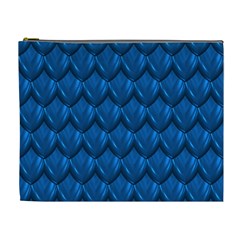 Blue Dragon Snakeskin Skin Snake Wave Chefron Cosmetic Bag (xl) by Mariart