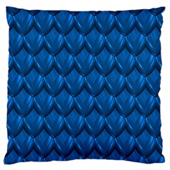 Blue Dragon Snakeskin Skin Snake Wave Chefron Large Flano Cushion Case (two Sides) by Mariart