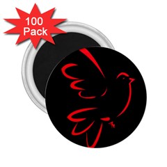 Dove Red Black Fly Animals Bird 2 25  Magnets (100 Pack) 