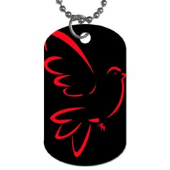 Dove Red Black Fly Animals Bird Dog Tag (two Sides)