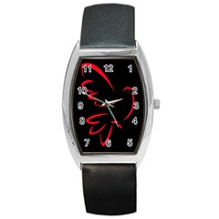 Dove Red Black Fly Animals Bird Barrel Style Metal Watch