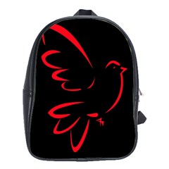 Dove Red Black Fly Animals Bird School Bags(large)  by Mariart