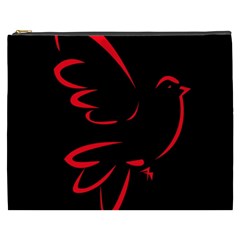 Dove Red Black Fly Animals Bird Cosmetic Bag (xxxl)  by Mariart