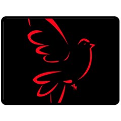 Dove Red Black Fly Animals Bird Double Sided Fleece Blanket (large)  by Mariart