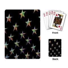 Colorful Gold Star Christmas Playing Card by Mariart