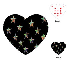 Colorful Gold Star Christmas Playing Cards (heart) 