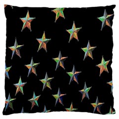 Colorful Gold Star Christmas Large Cushion Case (one Side) by Mariart