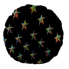 Colorful Gold Star Christmas Large 18  Premium Round Cushions