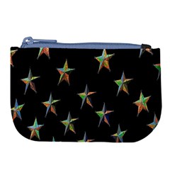 Colorful Gold Star Christmas Large Coin Purse by Mariart