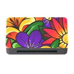 Bright Flowers Floral Sunflower Purple Orange Greeb Red Star Memory Card Reader With Cf by Mariart