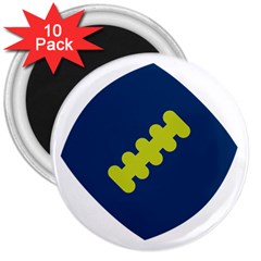 Football America Blue Green White Sport 3  Magnets (10 Pack) 