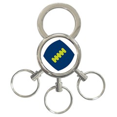 Football America Blue Green White Sport 3-ring Key Chains by Mariart