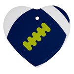 Football America Blue Green White Sport Heart Ornament (Two Sides) Back