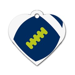 Football America Blue Green White Sport Dog Tag Heart (one Side) by Mariart