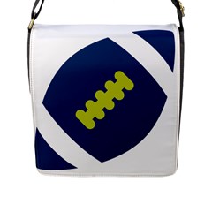 Football America Blue Green White Sport Flap Messenger Bag (l) 