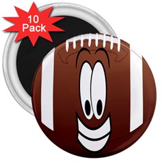 Happy Football Clipart Excellent Illustration Face 3  Magnets (10 Pack)  by Mariart