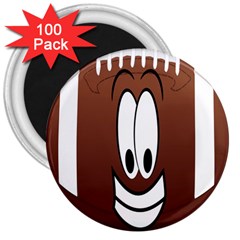 Happy Football Clipart Excellent Illustration Face 3  Magnets (100 Pack)