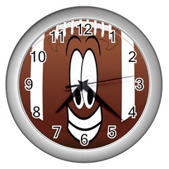 Happy Football Clipart Excellent Illustration Face Wall Clocks (silver) 