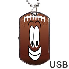 Happy Football Clipart Excellent Illustration Face Dog Tag Usb Flash (one Side)