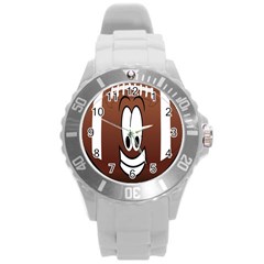 Happy Football Clipart Excellent Illustration Face Round Plastic Sport Watch (l) by Mariart