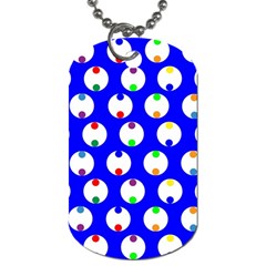 Easter Egg Fabric Circle Blue White Red Yellow Rainbow Dog Tag (two Sides) by Mariart