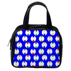 Easter Egg Fabric Circle Blue White Red Yellow Rainbow Classic Handbags (one Side) by Mariart