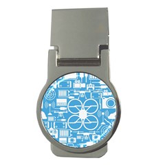 Drones Registration Equipment Game Circle Blue White Focus Money Clips (round)  by Mariart