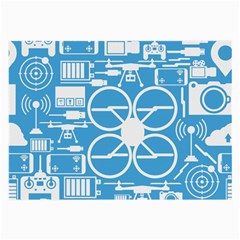 Drones Registration Equipment Game Circle Blue White Focus Large Glasses Cloth by Mariart