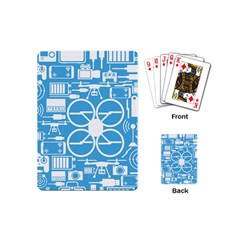 Drones Registration Equipment Game Circle Blue White Focus Playing Cards (mini) 