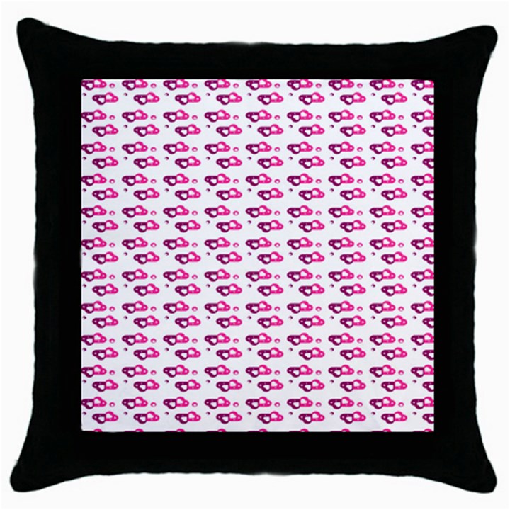 Heart Love Pink Purple Throw Pillow Case (Black)