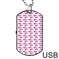 Heart Love Pink Purple Dog Tag Usb Flash (two Sides) by Mariart