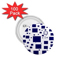 Illustrated Blue Squares 1 75  Buttons (100 Pack) 