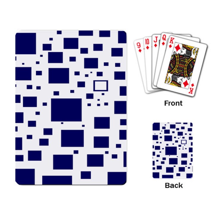 Illustrated Blue Squares Playing Card