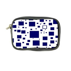 Illustrated Blue Squares Coin Purse by Mariart