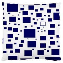 Illustrated Blue Squares Standard Flano Cushion Case (one Side)