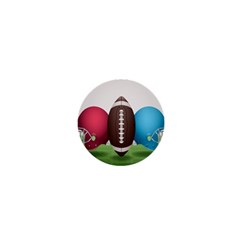 Helmet Ball Football America Sport Red Brown Blue Green 1  Mini Buttons by Mariart