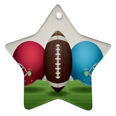 Helmet Ball Football America Sport Red Brown Blue Green Ornament (star)