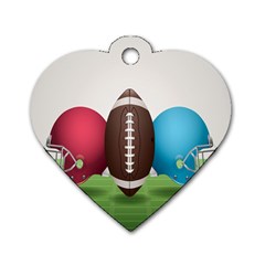 Helmet Ball Football America Sport Red Brown Blue Green Dog Tag Heart (two Sides)