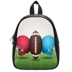 Helmet Ball Football America Sport Red Brown Blue Green School Bags (small) 