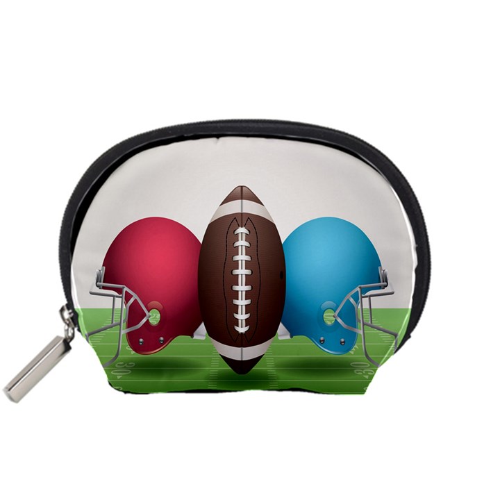 Helmet Ball Football America Sport Red Brown Blue Green Accessory Pouches (Small) 