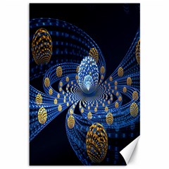 Fractal Balls Flying Ultra Space Circle Round Line Light Blue Sky Gold Canvas 12  X 18   by Mariart