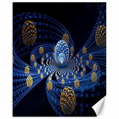 Fractal Balls Flying Ultra Space Circle Round Line Light Blue Sky Gold Canvas 16  X 20   by Mariart