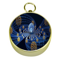 Fractal Balls Flying Ultra Space Circle Round Line Light Blue Sky Gold Gold Compasses by Mariart