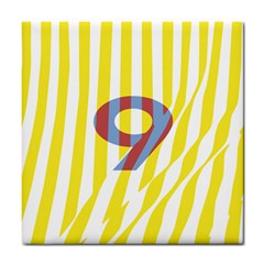 Number 9 Line Vertical Yellow Red Blue White Wae Chevron Tile Coasters by Mariart