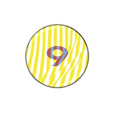 Number 9 Line Vertical Yellow Red Blue White Wae Chevron Hat Clip Ball Marker (4 Pack)