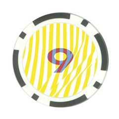 Number 9 Line Vertical Yellow Red Blue White Wae Chevron Poker Chip Card Guard by Mariart